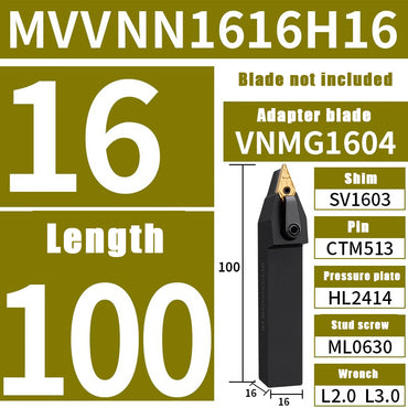 3026-Control lathe tool 72.5 degree external circular sharp knife bar MVVNN lathe frame