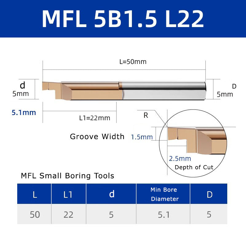 4051 MFR tungsten steel end face slot cutter, small diameter inner hole boring cutter, hard integral alloy small hole end face CNC MFL turning tool holder Shandong Denso Pricision Tools Co.,Ltd.