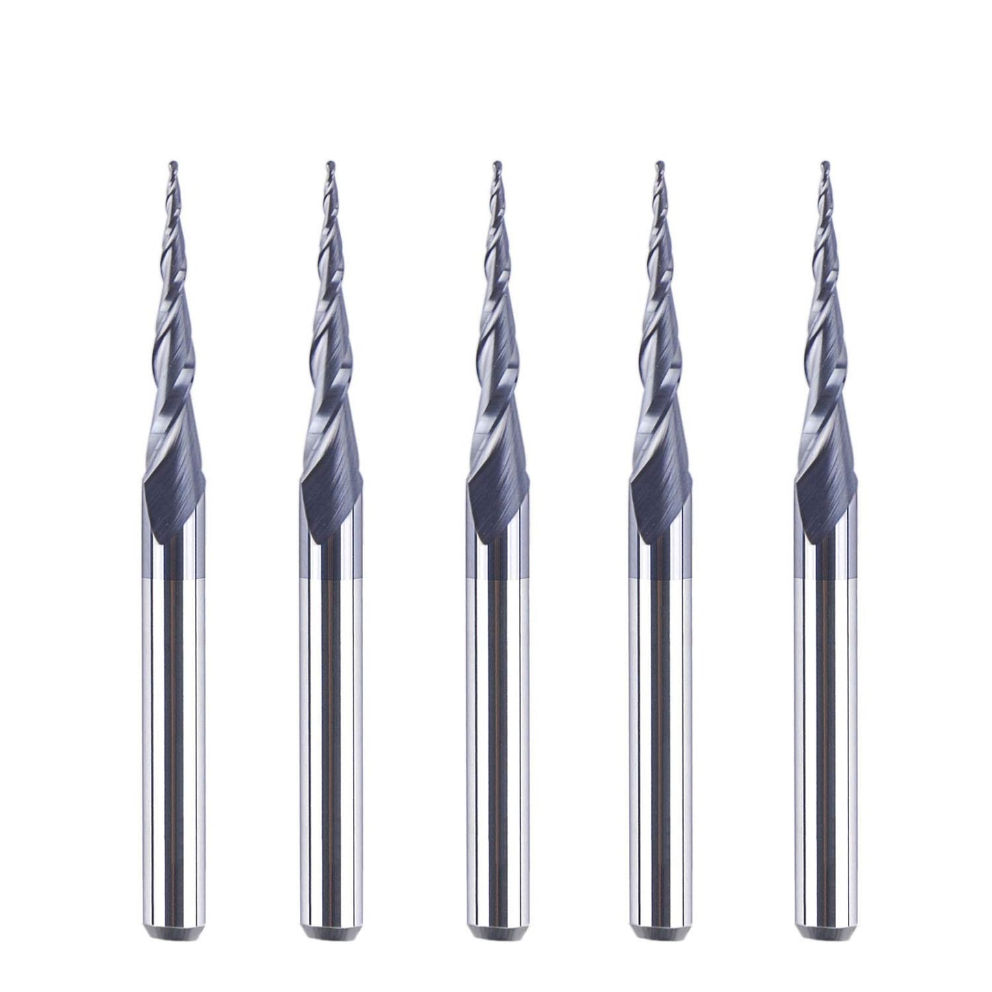 Tapered Ball Nose Carving End Mill 1/8 inch Shank 0.25MM Radius Tips 3D Woodworking Tool CNC Router Bits