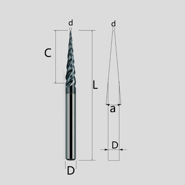 Taper milling cutter 7 ° 8 10 15 30 ° 40 60 ° 90 degree tungsten carbide helical chamfering cutter inclination angle milling cutter Shandong Denso Pricision Tools Co.,Ltd.