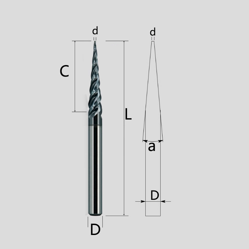 Taper milling cutter 7 ° 8 10 15 30 ° 40 60 ° 90 degree tungsten carbide helical chamfering cutter inclination angle milling cutter Shandong Denso Pricision Tools Co.,Ltd.