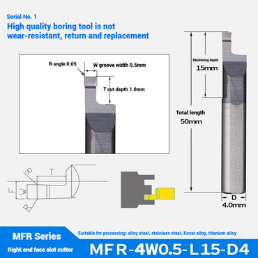 1138-MFR face groove cutter small bore boring cutter integral alloy small bore turning tool center walker automatic lathe stainless steel Shandong Denso Pricision Tools Co.,Ltd.