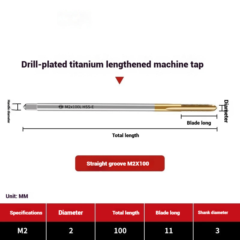 1091-Extended titanium-plated tapsCobalt-plated straight flute tapsSpiral stainless steel tappingHigh-speed steel machine taps Shandong Denso Pricision Tools Co.,Ltd.