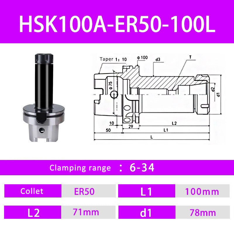 HSK100A ER Flexible Collet Toolholders ER Spring Collet Toolholders Shandong Denso Pricision Tools Co.,Ltd.