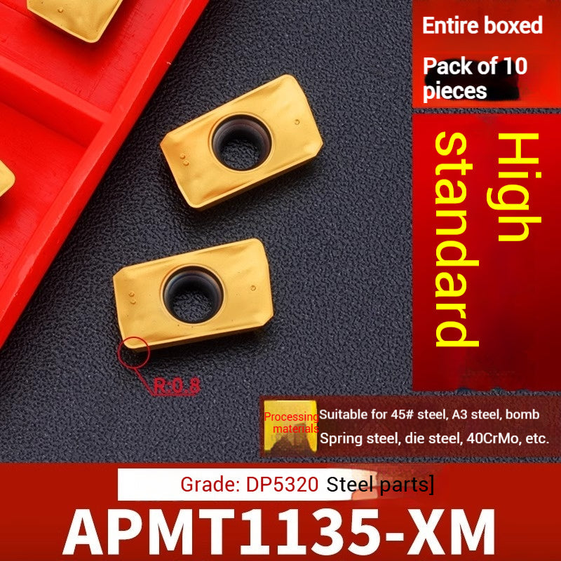 1026-CNC milling inserts APMT1135 carbide 1604 milling inserts fast feed R0.8 coated rough milling cutter grains Shandong Denso Pricision Tools Co.,Ltd.