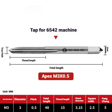 1089-Machine taps stainless steel special spiral apex straight flute taps fine-tooth tapping high-speed steel tapping drills Shandong Denso Pricision Tools Co.,Ltd.