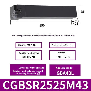 1000-CNC turning tool horizontal external shallow groove CGBS/CGBSL cutting groove blade end face tool bar Shandong Denso Pricision Tools Co.,Ltd.
