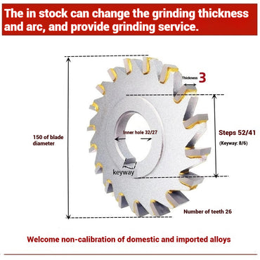 1058-Alloy three-face milling cutter can be customized tungsten steel 63 80 100 125 YW2 steel parts milling slot welding disk cutter Shandong Denso Pricision Tools Co.,Ltd.