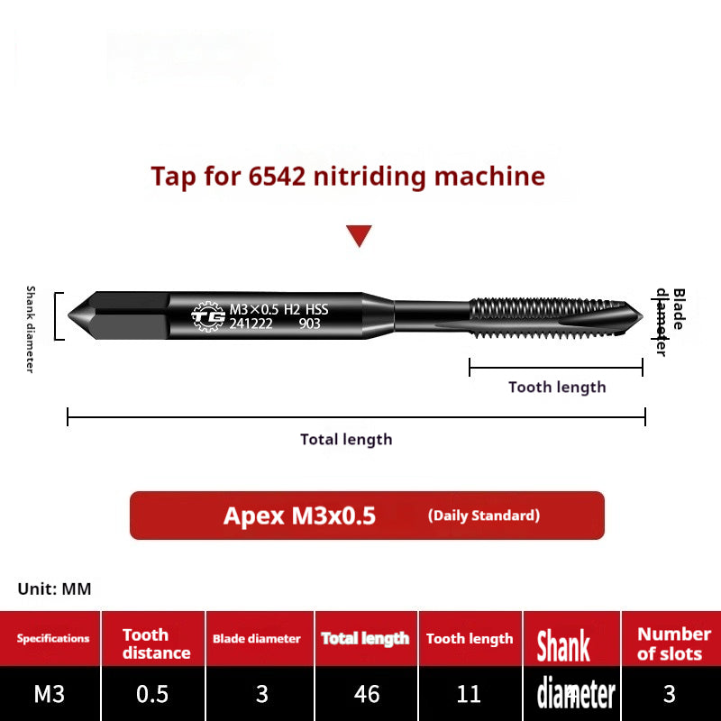 2113-6542 Nitriding Machine Taps, Japanese Standard Screw Tips, National Standard Tip Spiral Thread Tapping Groove, Stainless Steel Tapping Tap Shandong Denso Pricision Tools Co.,Ltd.