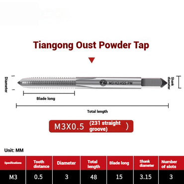 1097-Powder metallurgy machine taps stainless steel special taps straight groove spiral apex screw tip taps taps Shandong Denso Pricision Tools Co.,Ltd.