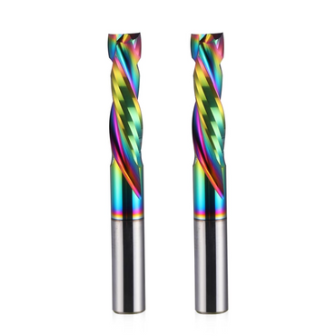 Woodwork Milling Cutter ,DLC Coating ,UP & Down Cut 2 Flutes Spiral Carbide Milling Tool CNC Router Compression Wood End Mill Cutter Bits