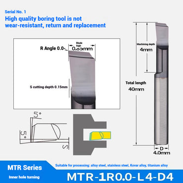1123-Tungsten steel small hole boring cutter MTR centering machine stainless steel special small diameter boring cutter integral tungsten carbide internal hole boring cutter Shandong Denso Pricision Tools Co.,Ltd.