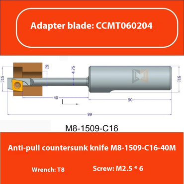 1075-Counterbore Cutter Bar Counterbore Cutter Counterbore Cutter Counterbore Scraper Cutter Counterbore Boring Cutter CNC Counterbore Milling Cutter Bar M16 Shandong Denso Pricision Tools Co.,Ltd.