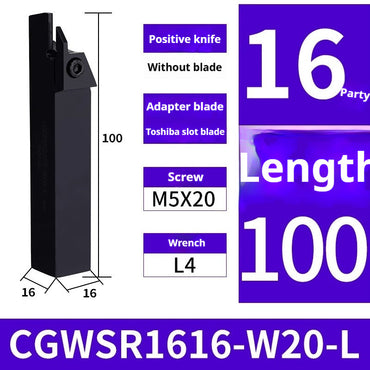1003-Toshiba CGWSR external grooving tool bar WGE Toshiba blade cutting tool 1616 2020 -W20 W30-L Shandong Denso Pricision Tools Co.,Ltd.