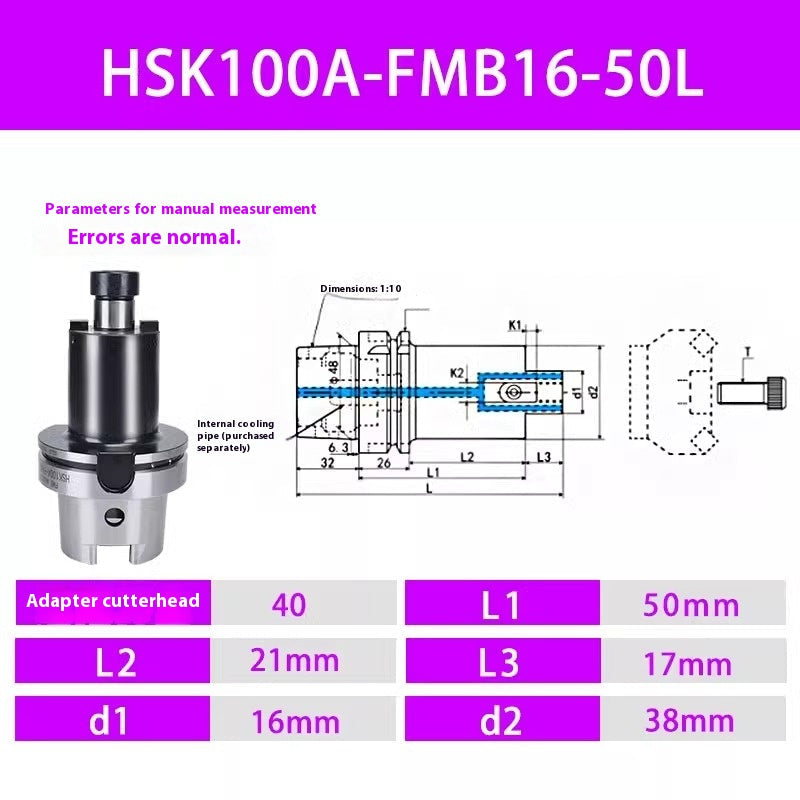 2100-HSK100A Face mill shank HSK A100 FMB22 27 32 40 60 Face internal cooled water type Shandong Denso Pricision Tools Co.,Ltd.