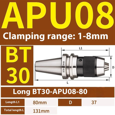 1077-APU one-piece self-tightening drill chuck BT30/BT40/BT50-APU08/13/16 drill bits straight shank milling cutter bits Shandong Denso Pricision Tools Co.,Ltd.