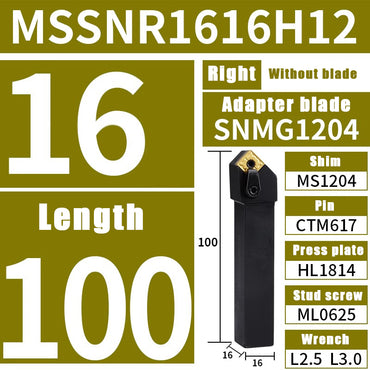 3027-Chamfered 45 degree outer circle square blade arbor MSSNR2020K12/2525M12 lathe