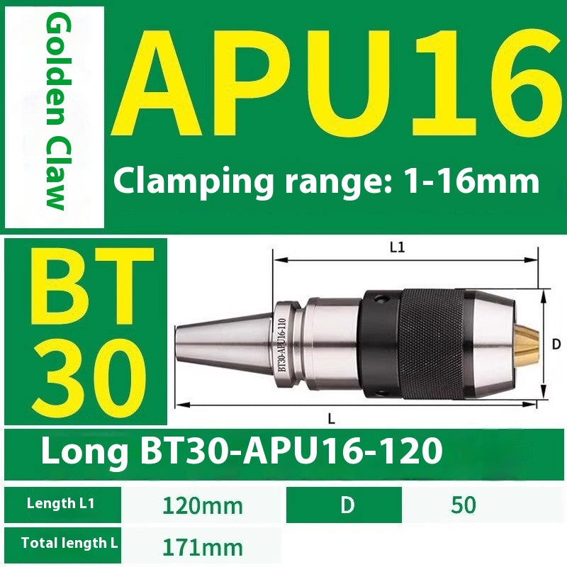 1077-APU one-piece self-tightening drill chuck BT30/BT40/BT50-APU08/13/16 drill bits straight shank milling cutter bits Shandong Denso Pricision Tools Co.,Ltd.