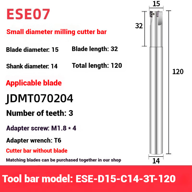 1053-ESE small diameter clear angle milling cutter shanks for 8 10 12 14 16 tungsten carbide milling cutter JDMT070204 double-edged cutter shanks Shandong Denso Pricision Tools Co.,Ltd.