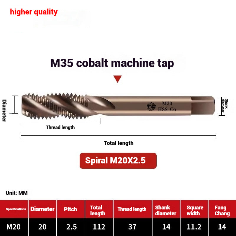 1084-M35 cobalt taps machine use high speed steel stainless steel special taps straight groove spiral apex backtapping taps Shandong Denso Pricision Tools Co.,Ltd.