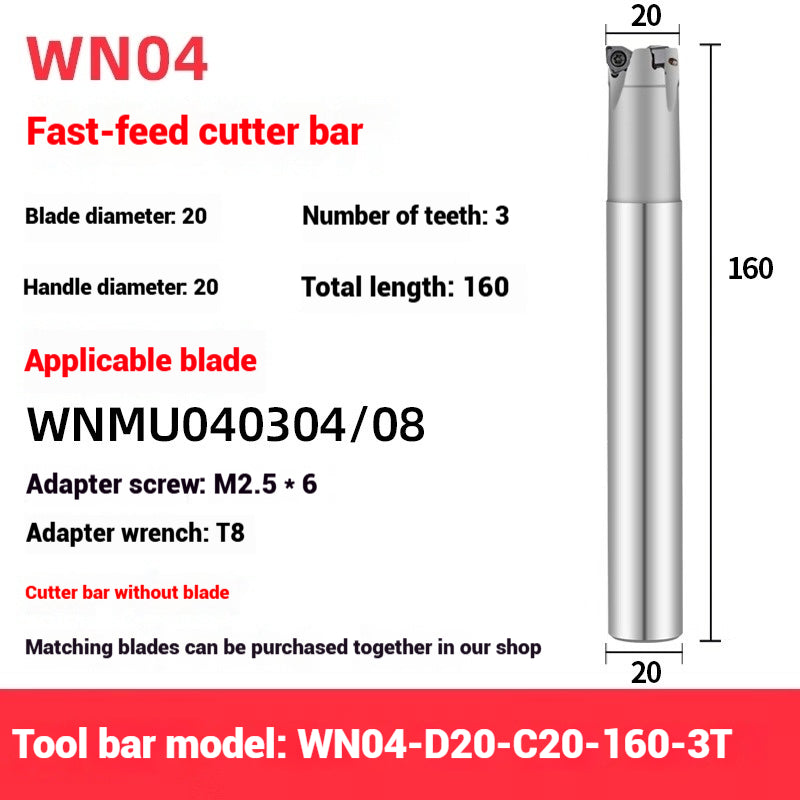 1054-90 degree fast feed WNE heavy cutting MFWN right angle milling cutter shank WNMU040304 double-sided hexagonal milling cutter blade Shandong Denso Pricision Tools Co.,Ltd.