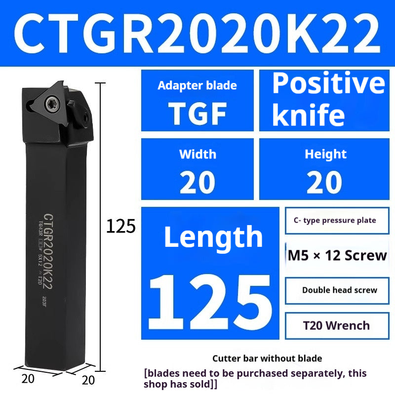 1001-Platen type vertical shallow groove tool bar CTGR1616H22/2020K22/2525M22 with TGF43R blade Shandong Denso Pricision Tools Co.,Ltd.