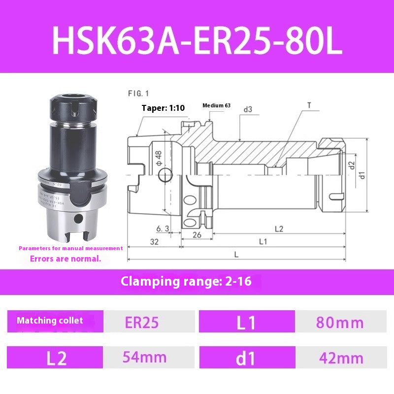 1084-HSK50A 63F 63A-ER32 25 20 16 Flexible Collet Toolholders ER Spring Collet Toolholders Shandong Denso Pricision Tools Co.,Ltd.