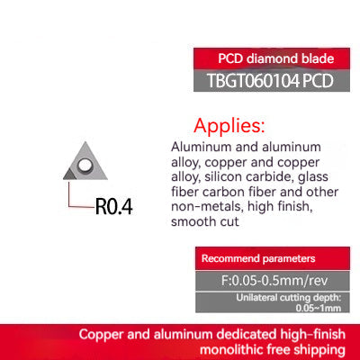 1033-Diamond inserts copper and aluminum special CNC lathe tools gemstone lathe cutter grain super bright PCD cutter head diamond cutter head Shandong Denso Pricision Tools Co.,Ltd.