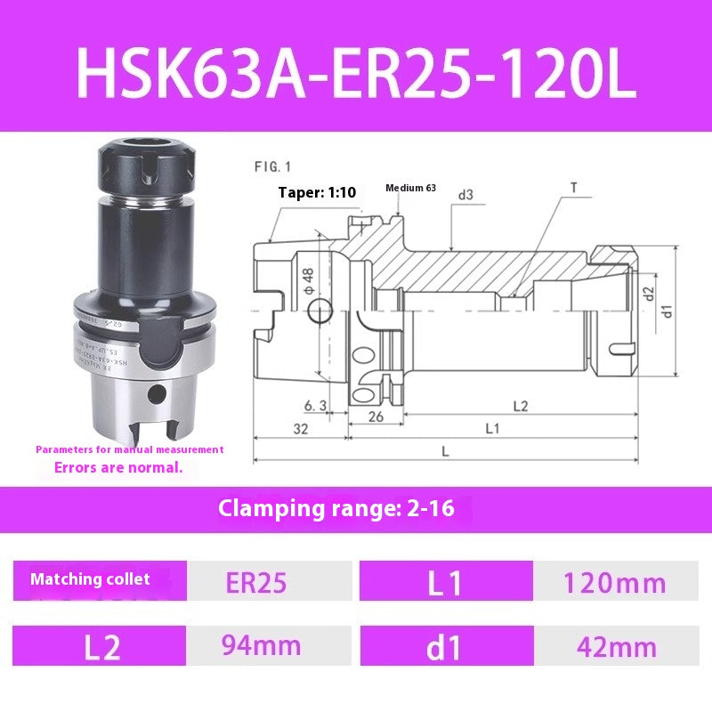1084-HSK50A 63F 63A-ER32 25 20 16 Flexible Collet Toolholders ER Spring Collet Toolholders Shandong Denso Pricision Tools Co.,Ltd.