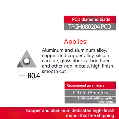 1033-Diamond inserts copper and aluminum special CNC lathe tools gemstone lathe cutter grain super bright PCD cutter head diamond cutter head Shandong Denso Pricision Tools Co.,Ltd.