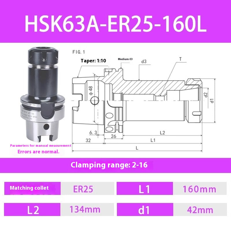 1084-HSK50A 63F 63A-ER32 25 20 16 Flexible Collet Toolholders ER Spring Collet Toolholders Shandong Denso Pricision Tools Co.,Ltd.