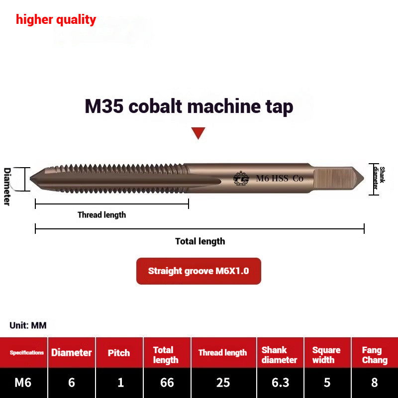 1084-M35 cobalt taps machine use high speed steel stainless steel special taps straight groove spiral apex backtapping taps Shandong Denso Pricision Tools Co.,Ltd.