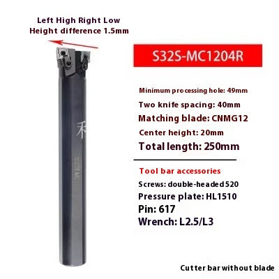 2133-Double-head CNC turning tool holder MW08/MC12 lathe 95 degree outer circle inner hole machine clamps double-head horn inner hole tool holder Shandong Denso Pricision Tools Co.,Ltd.