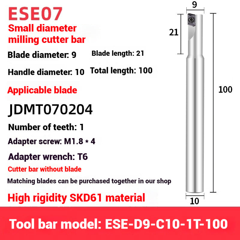 1053-ESE small diameter clear angle milling cutter shanks for 8 10 12 14 16 tungsten carbide milling cutter JDMT070204 double-edged cutter shanks Shandong Denso Pricision Tools Co.,Ltd.