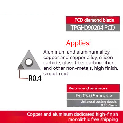 1033-Diamond inserts copper and aluminum special CNC lathe tools gemstone lathe cutter grain super bright PCD cutter head diamond cutter head Shandong Denso Pricision Tools Co.,Ltd.