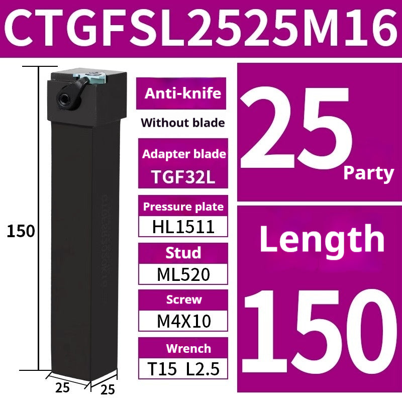 1014-OD shallow groove toolholder CTGFSR1616/2020K16 Circlip groove cutter handle CNC lathe cross-mounted nesting machine Shandong Denso Pricision Tools Co.,Ltd.