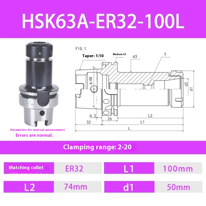 1084-HSK50A 63F 63A-ER32 25 20 16 Flexible Collet Toolholders ER Spring Collet Toolholders Shandong Denso Pricision Tools Co.,Ltd.