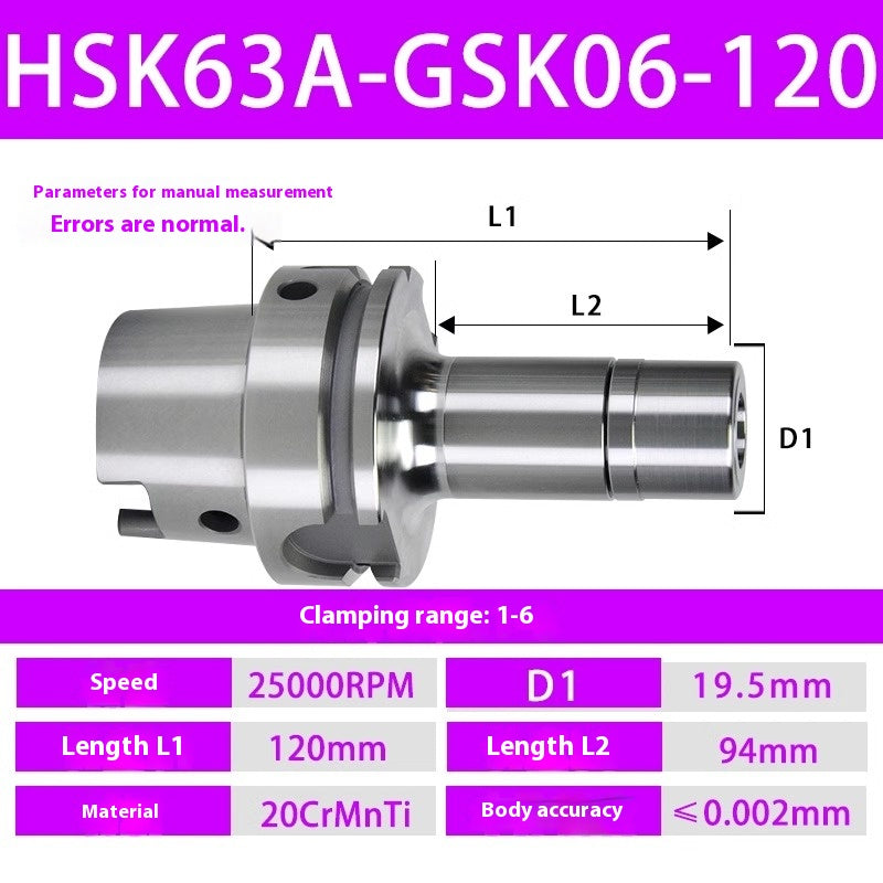 2102-HSK63A series GSK06/10/13/16/20 high-precision SK high-speed tool holder milling cutter holder customized HSK non-standard Shandong Denso Pricision Tools Co.,Ltd.