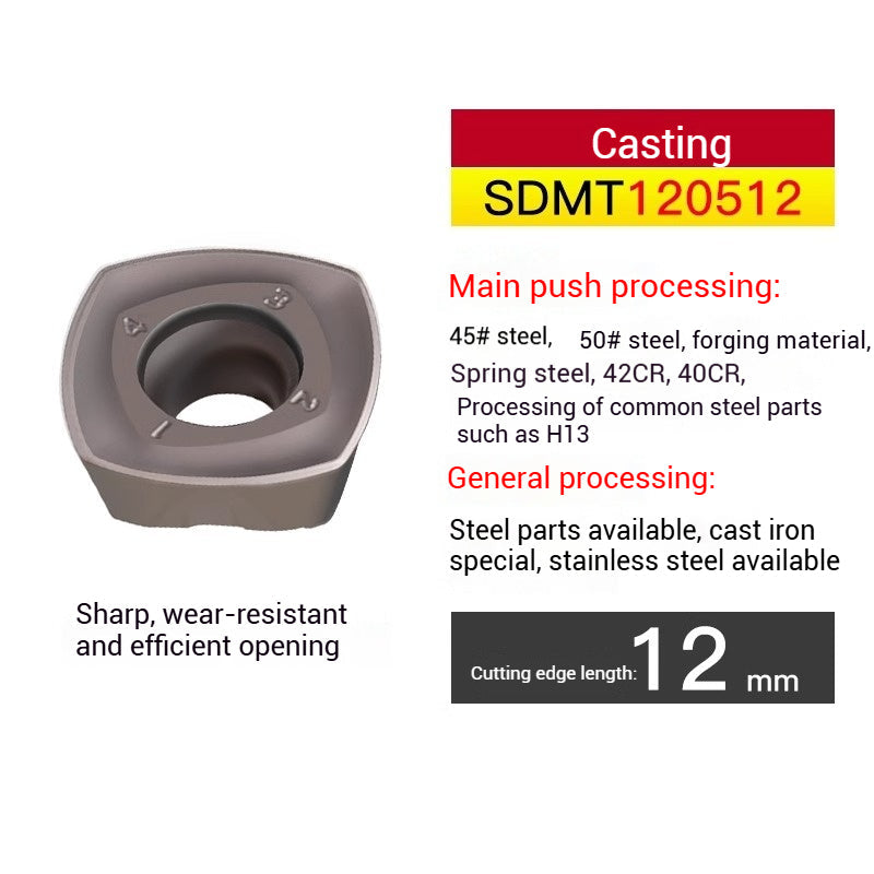 1027-Coated CNC milling inserts/SDMT120512/SDMT150512 fast feed large feed rough milling saw blades Shandong Denso Pricision Tools Co.,Ltd.