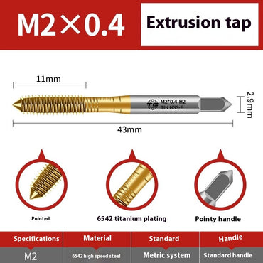 1100-6542 Titanium Plated Cobalt Extruded Tap Extruded Tapping Machined Chipless Tapping M3M4M6M8M10M12 Shandong Denso Pricision Tools Co.,Ltd.