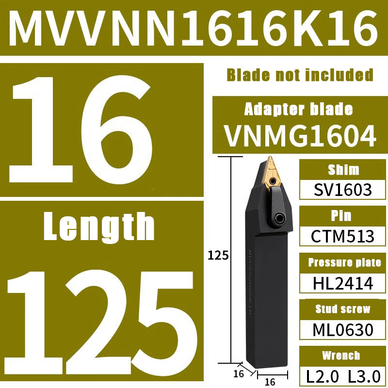 3026-Control lathe tool 72.5 degree external circular sharp knife bar MVVNN lathe frame