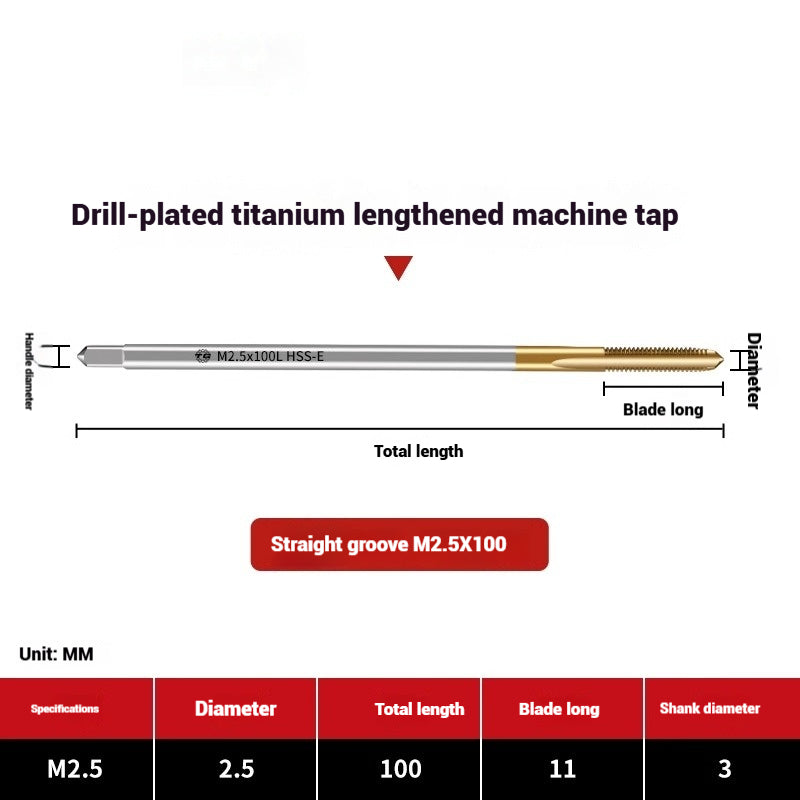 1091-Extended titanium-plated tapsCobalt-plated straight flute tapsSpiral stainless steel tappingHigh-speed steel machine taps Shandong Denso Pricision Tools Co.,Ltd.