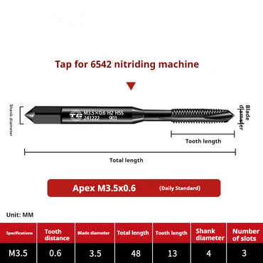 2113-6542 Nitriding Machine Taps, Japanese Standard Screw Tips, National Standard Tip Spiral Thread Tapping Groove, Stainless Steel Tapping Tap Shandong Denso Pricision Tools Co.,Ltd.