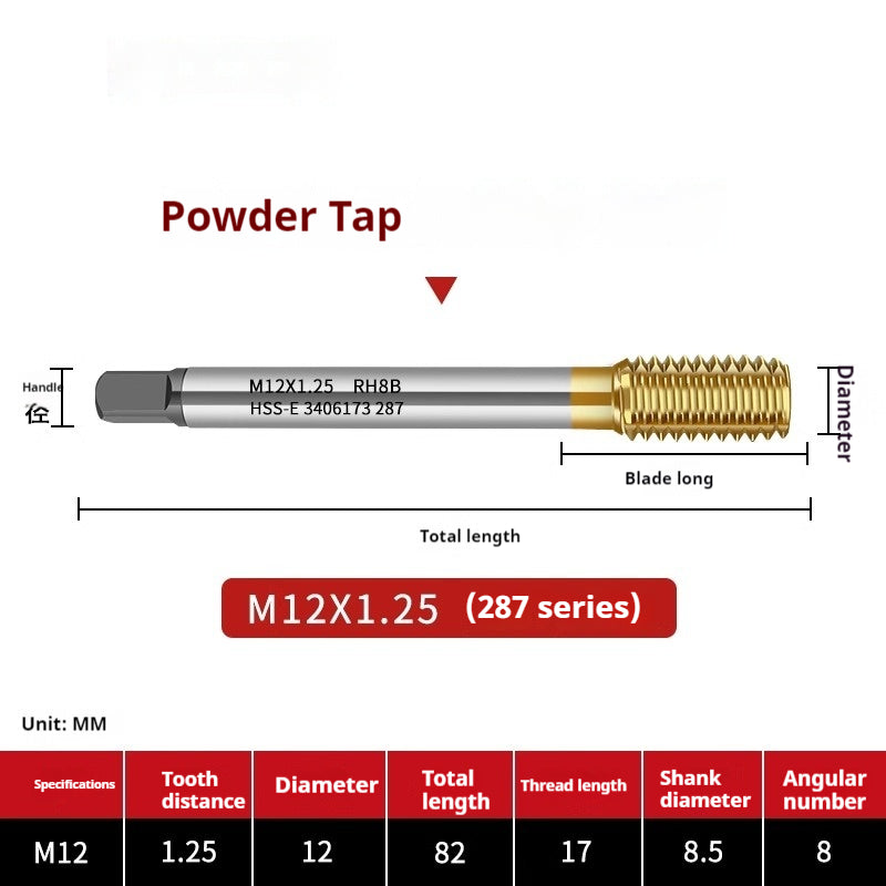 2115-Blind hole die-casting tap powder metallurgy high-speed steel M1-M12 coarse and fine thread stainless steel tapping Shandong Denso Pricision Tools Co.,Ltd.