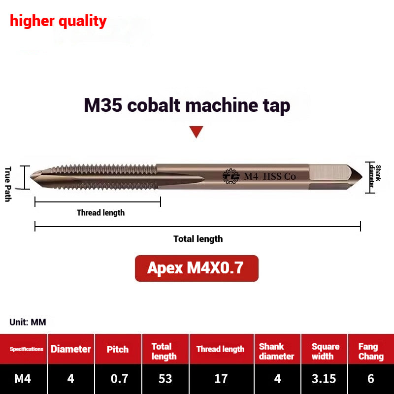 1084-M35 cobalt taps machine use high speed steel stainless steel special taps straight groove spiral apex backtapping taps Shandong Denso Pricision Tools Co.,Ltd.
