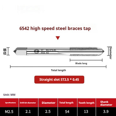 2114-6542 High Speed Steel Braces Taps ST Straight Groove Taps Thread Sheath Braces Tapping Screw Sleeve Installation Tool Shandong Denso Pricision Tools Co.,Ltd.