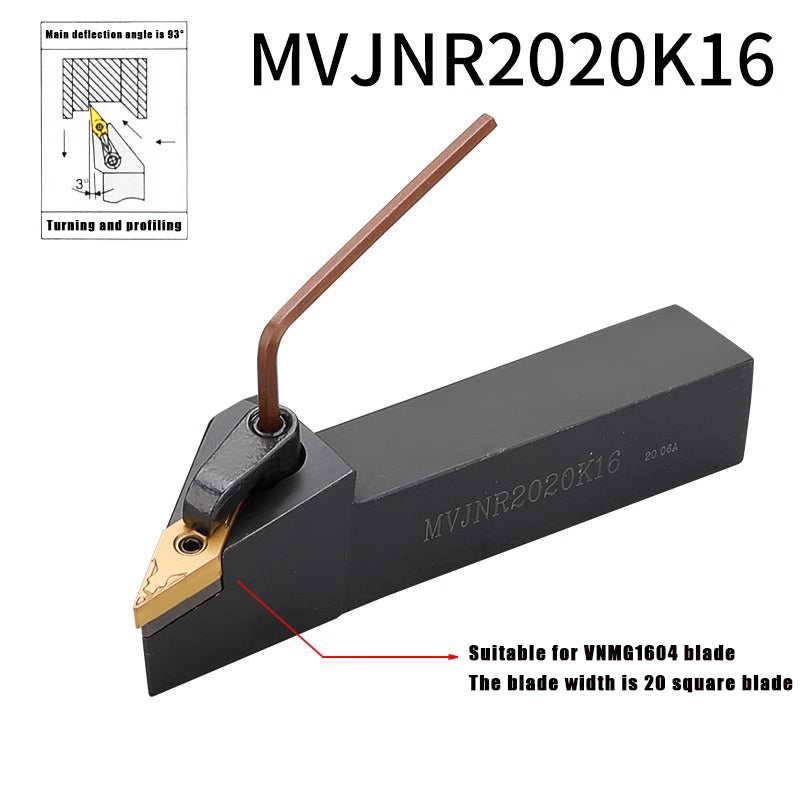 3022-External turning tool bar 93 degree external turning tool MVJN lathe tool