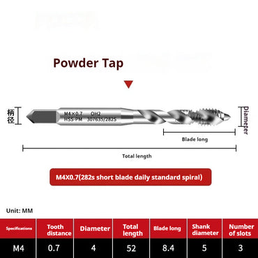 2123-282S powder high-speed steel spiral tap, stainless steel Japanese standard full mill with spiral groove high-performance tap Shandong Denso Pricision Tools Co.,Ltd.