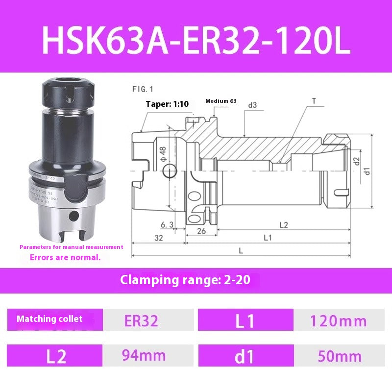 1084-HSK50A 63F 63A-ER32 25 20 16 Flexible Collet Toolholders ER Spring Collet Toolholders Shandong Denso Pricision Tools Co.,Ltd.