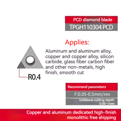 1033-Diamond inserts copper and aluminum special CNC lathe tools gemstone lathe cutter grain super bright PCD cutter head diamond cutter head Shandong Denso Pricision Tools Co.,Ltd.